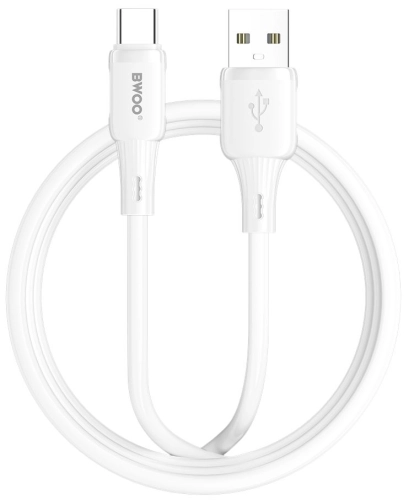Kabel USB USB-C 1m 3A biały BWOO X329C silikonowy.jpg