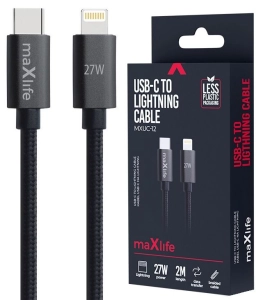 Kabel USB-C Lightning 27W Maxlife 2m MXUC12 czarny